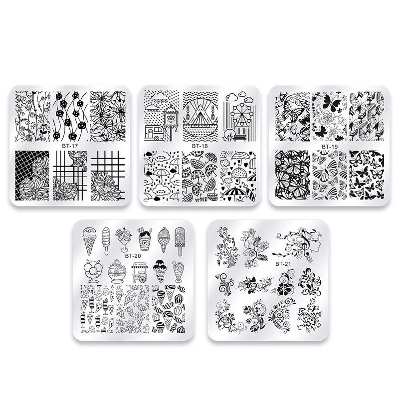 Nail Stamping Plates – Marble Leaves & Animals Stencils Nail Stamping Plate PLUSH