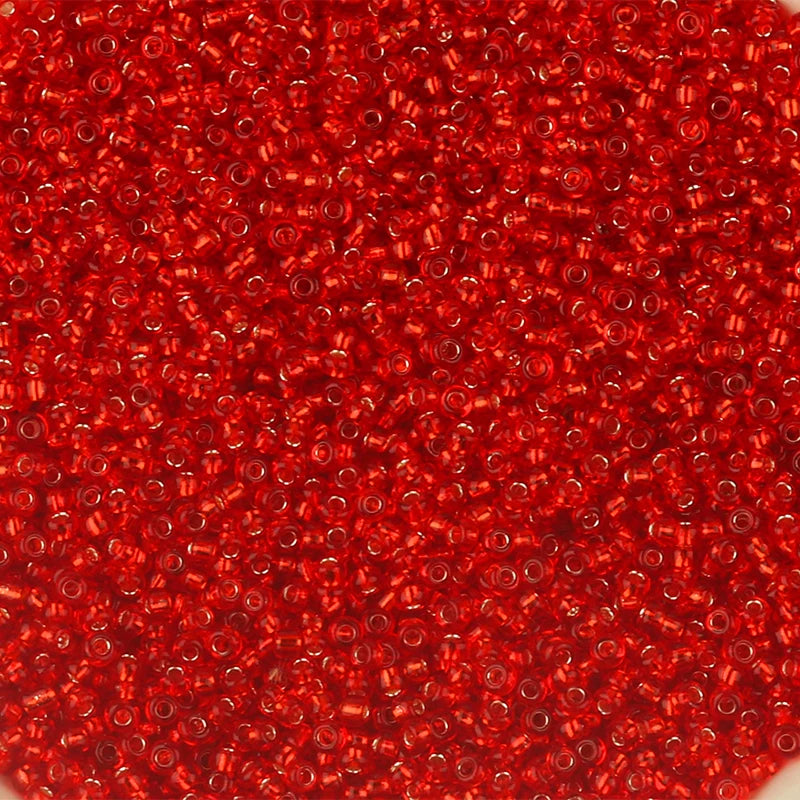 Silver Filled Glass Tube Seed Beads 10g – DIY Jewelry Making Glass Spacer Beads PLUSH orange