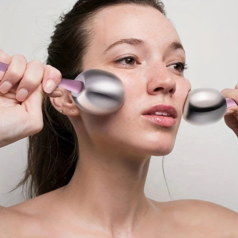 Stainless Steel Facial Ice Globes – Cooling Cryo Face Massager Facial Ice Globes PLUSH
