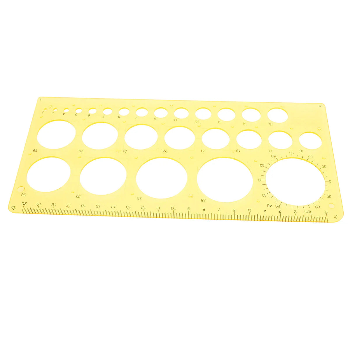 Yellow Plastic Circle Template Ruler – Multi-Function Drafting Tool Circle Template Ruler PLUSH