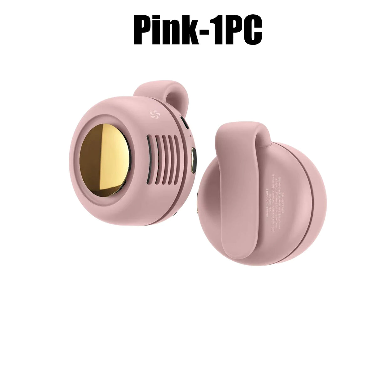 Bladeless Clip-On Mini Fan USB Rechargeable – Travel Fan Personal Clip-On Fan PLUSH Pink 1PC