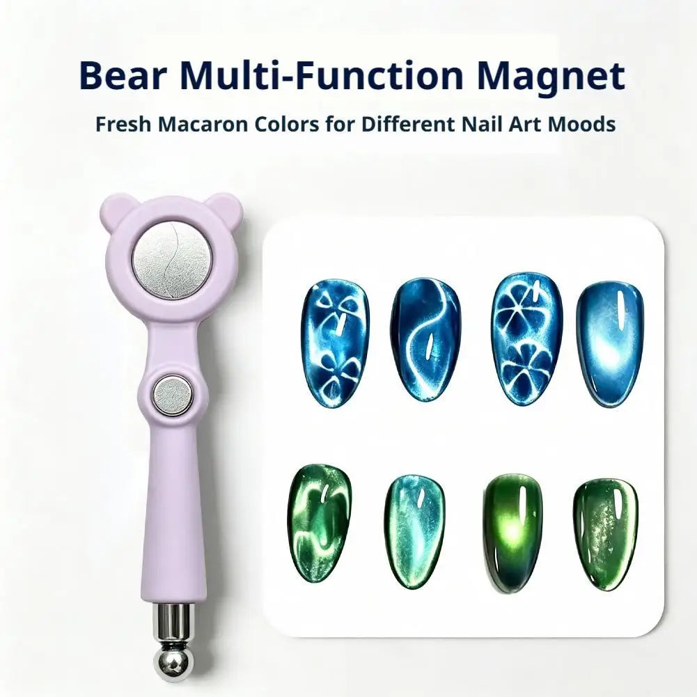 Bear Shape 5-in-1 Cat Eye Nail Magnet Tool | DIY Nail Art Nail Magnet Tool PLUSH