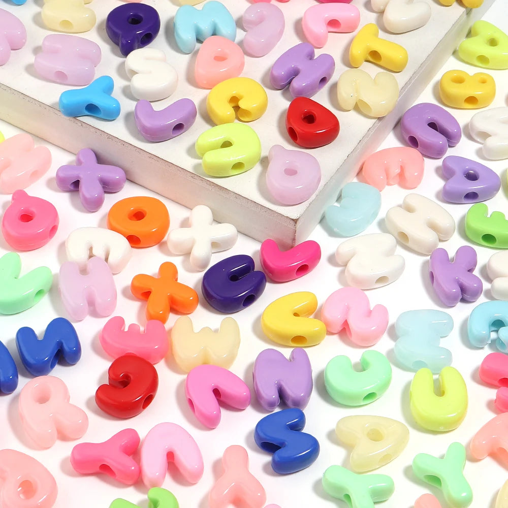30pcs Acrylic Letter Beads Mixed Style Big Hole DIY Jewelry Acrylic Letter Beads PLUSH
