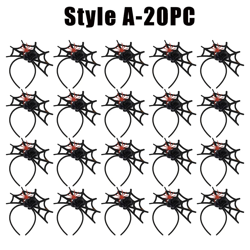 Gothic Halloween Spiderweb Headband – Costume Hair Hoop Costume Headband PLUSH Style A-20PC