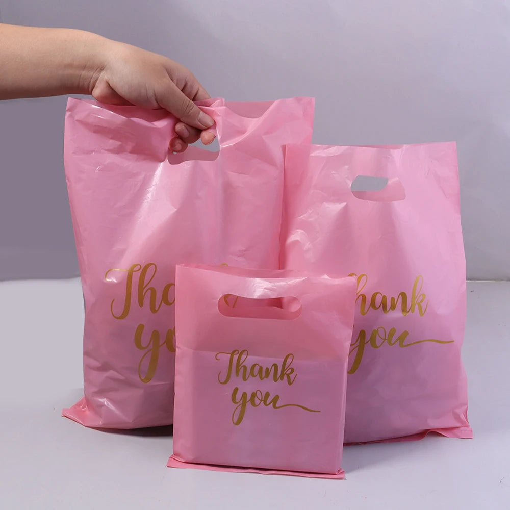 20pcs Thank You Plastic Shopping Bags – Jewelry & Gift Packaging Retail Packaging Bags PLUSH