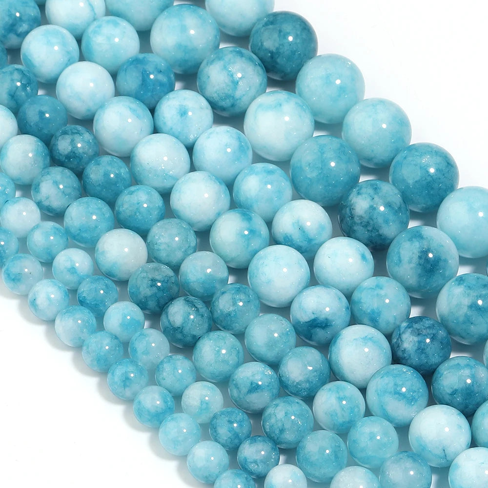 Blue Larimar Natural Stone Spacer Beads – 1 Strand for DIY Natural Stone Beads PLUSH