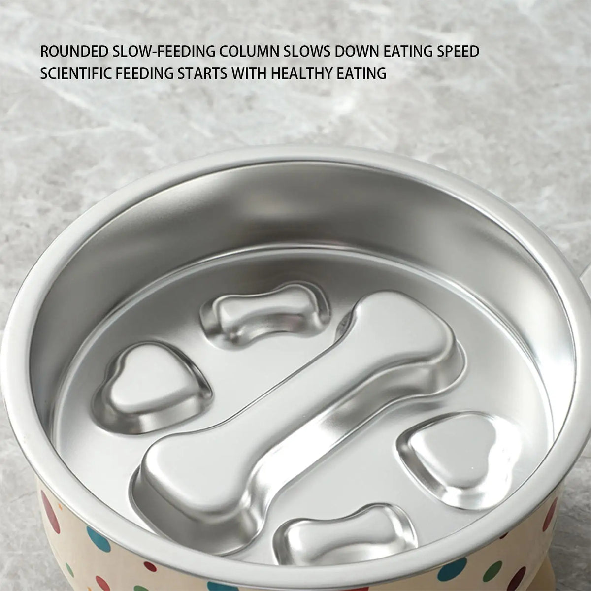 Elevated Stainless Steel Slow Feeder Bowl – Cats & Dogs Elevated Pet Bowl PLUSH