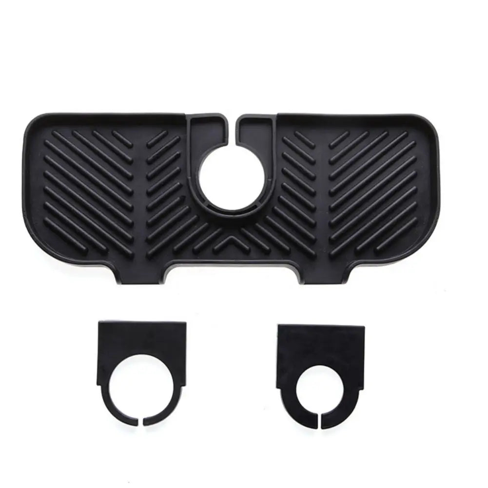Silicone Self-Draining Soap Dish & Sponge Tray Organizer Soap Dish Organizer PLUSH Black 1Pcs