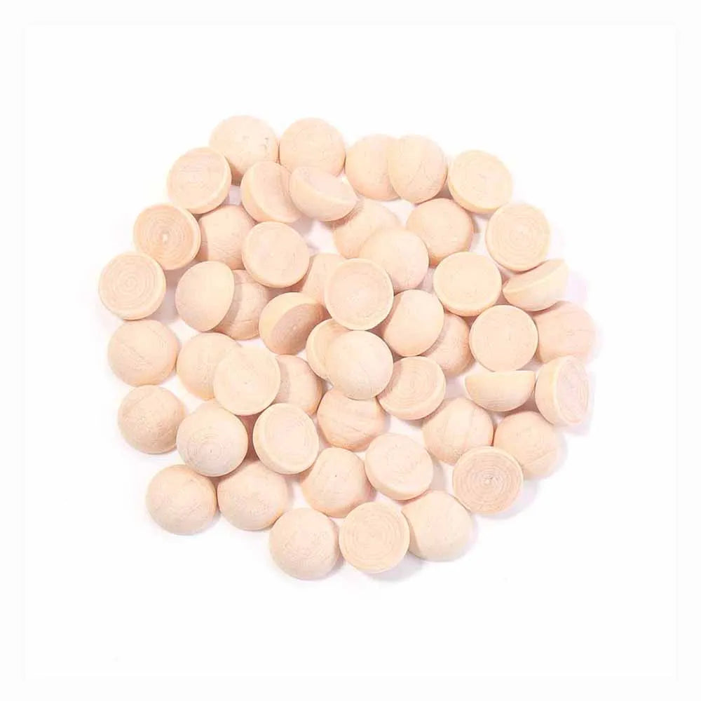 Half Ball Wooden Beads | Half Round Wood Beads for DIY Crafts Wood Craft Beads PLUSH 10mm x 50pcs