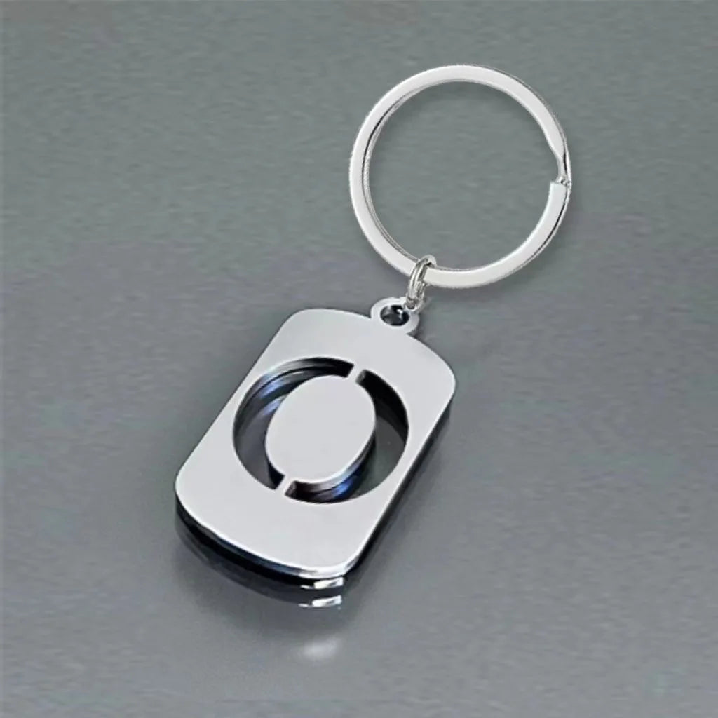 Stainless Steel Initial Letter Keychain – Men's Bag Pendant Letter Keychain PLUSH O