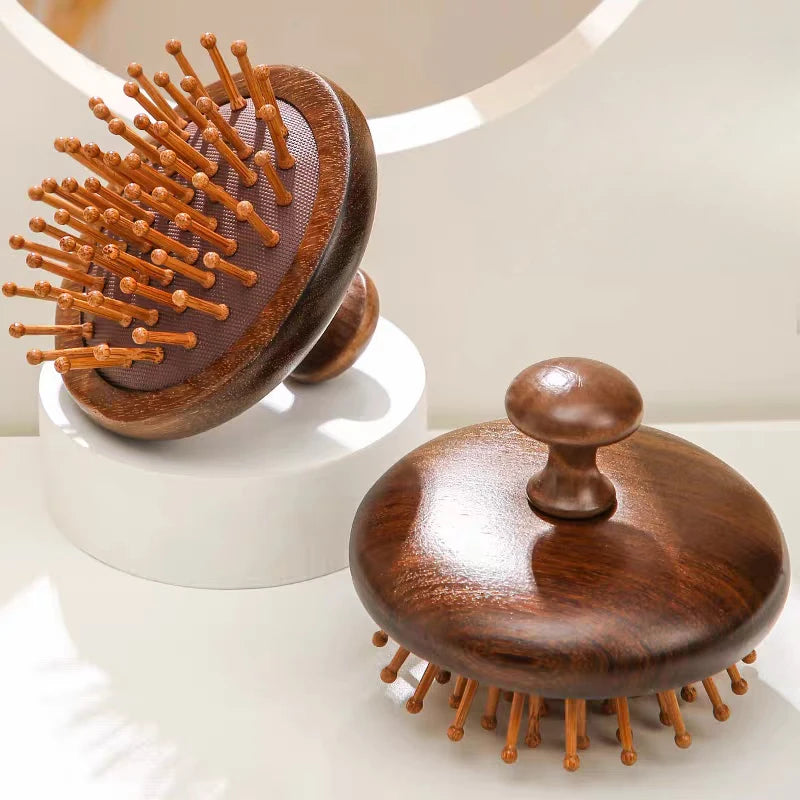 Wooden Scalp Massage Hair Brush – Air Cushion Hairbrush Scalp Massage Brush PLUSH