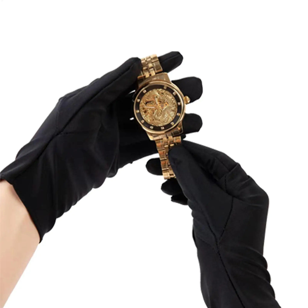 Black Jewelry Inspection Gloves Wrist Length – 1 Pair Jewelry Inspection Gloves PLUSH