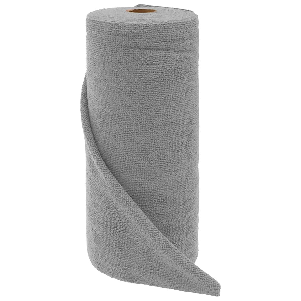 Reusable Microfiber Cleaning Wipes Roll 20-40 Pcs | Kitchen Cloths Microfiber Cleaning Wipes PLUSH Grey-25x25cm 20PCS-1Roll