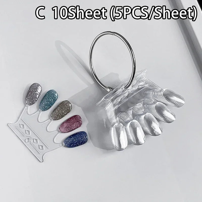 Nail Swatches Color Card Display Stand & Gel Polish Tips Nail Art Display Set PLUSH C
