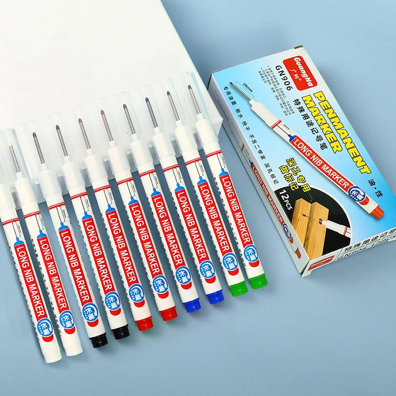 Long Nib Deep Hole Marker Pen – Waterproof 20mm Marking Tool Deep Hole Marker Pen PLUSH
