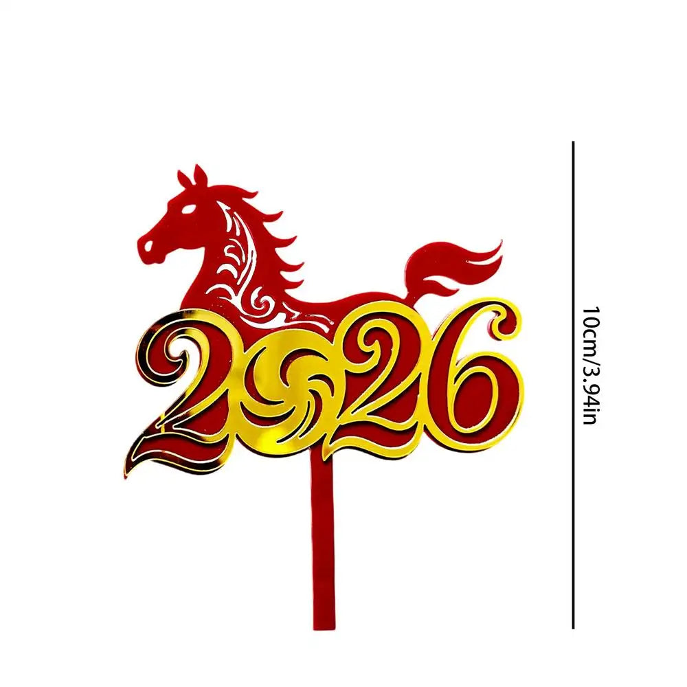 2026 Happy New Year Gold Acrylic Cake Topper – 1PC Acrylic Cake Topper PLUSH 06