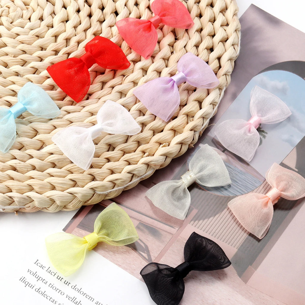 20pcs Satin Ribbon Bows 2.5x5cm Multicolor – Craft & Gift Decor Ribbon Bows PLUSH