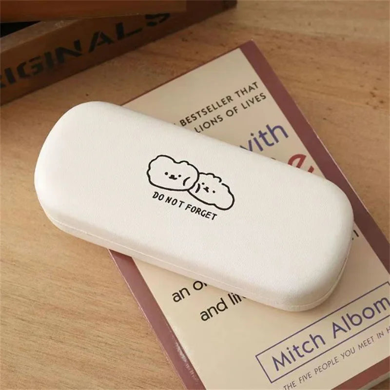 Portable Cute PU Leather Glasses Case – Travel Sunglasses Box Glasses Case PLUSH style 3