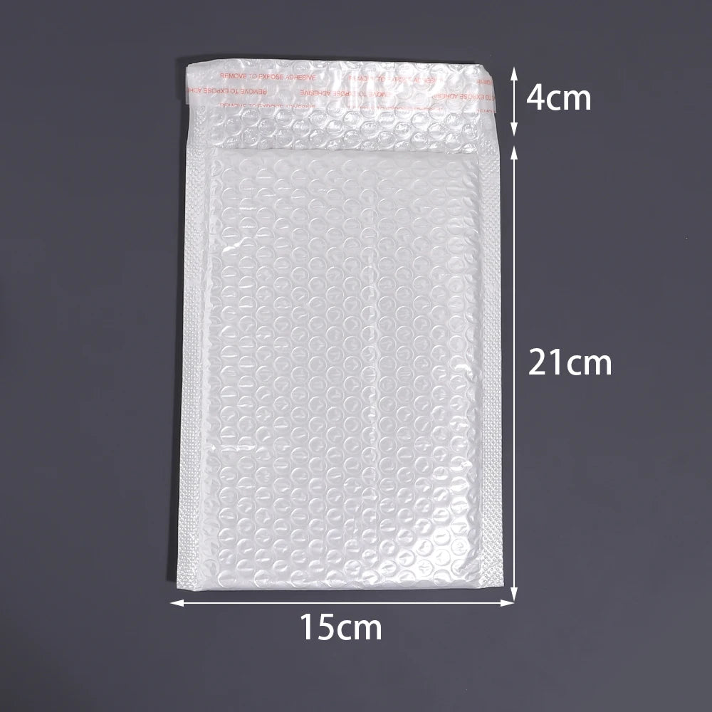 White Pearlescent Bubble Mailers | Padded Envelopes 5–20 Pack Bubble Mailer Envelopes PLUSH 15X21cm 10pcs