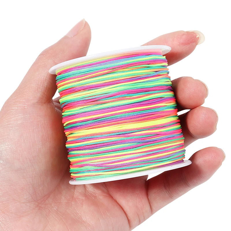 90m Multicolor Nylon Braiding Cord 0.8mm | Chinese Knot Thread Jewelry Braiding Cord PLUSH