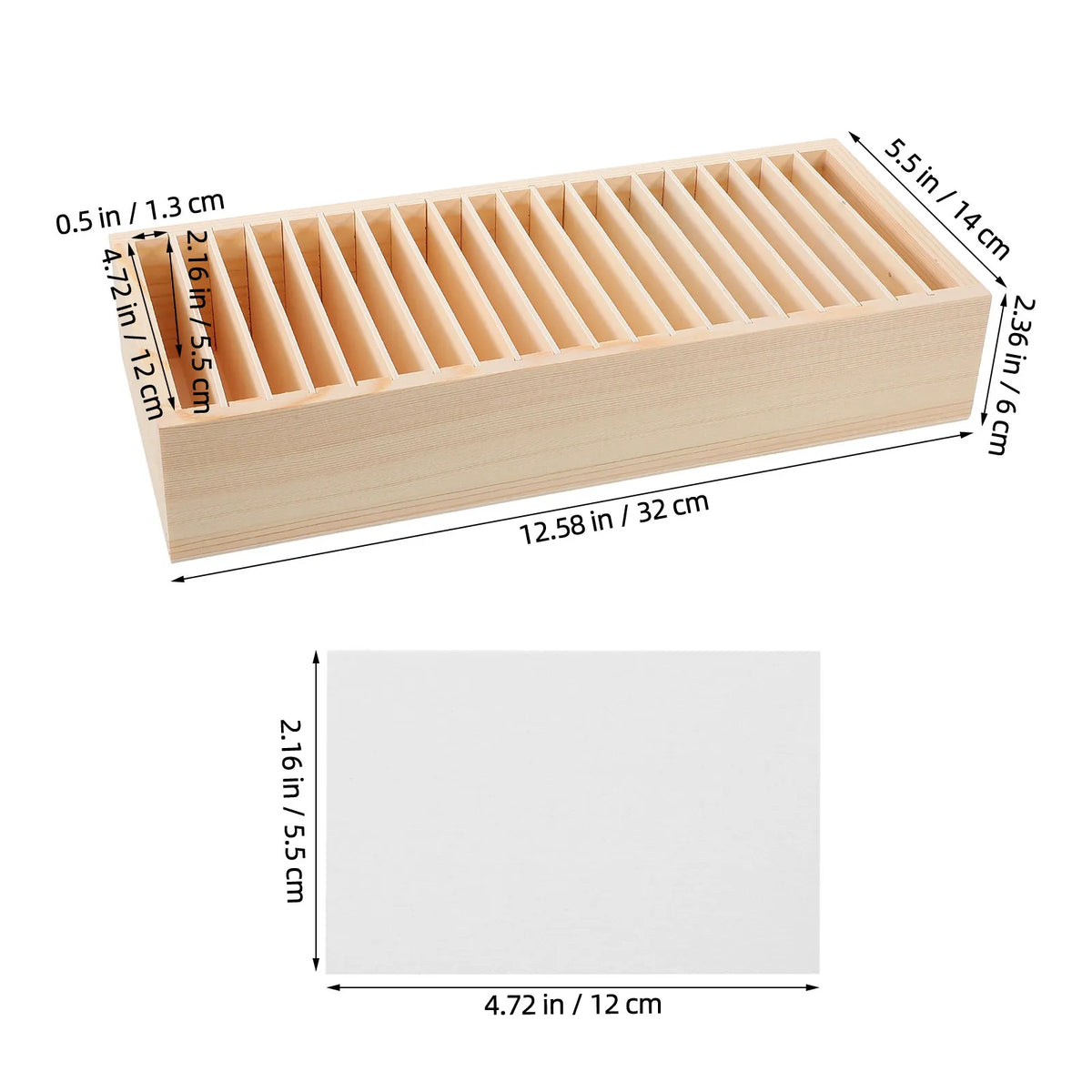 Wooden Desktop Cards Organizer Box – Detachable Compartments Desktop Organizer Box PLUSH