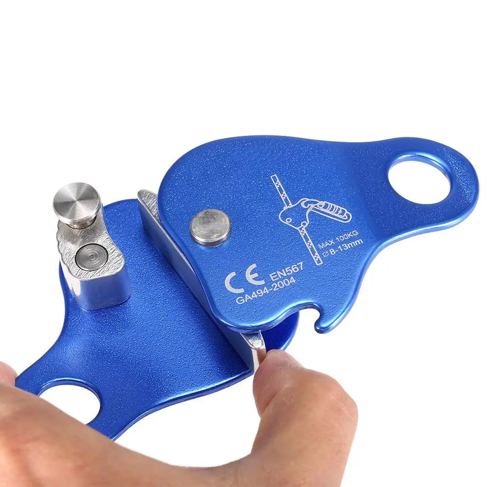 Self-Locking Rope Grab Ascender | Aluminum Climbing Carabiner Rope Grab Ascender PLUSH
