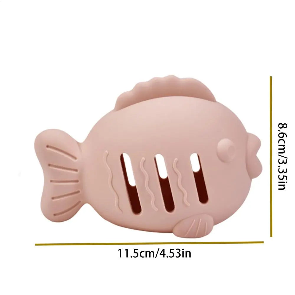 Silicone Fish Cat Treat Dispenser – Interactive Puzzle Feeder Toy Cat Puzzle Feeder Toy PLUSH Khaki