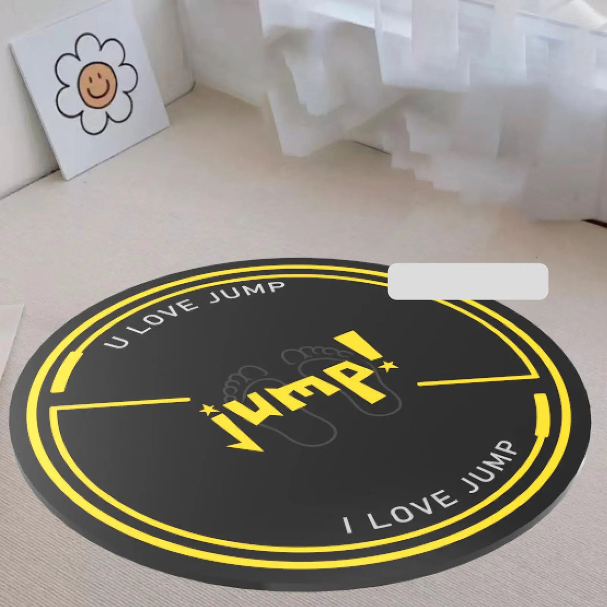 Round Jump Rope Mat – Non-Slip Soundproof PU Silicone 125cm Exercise Fitness Mat PLUSH