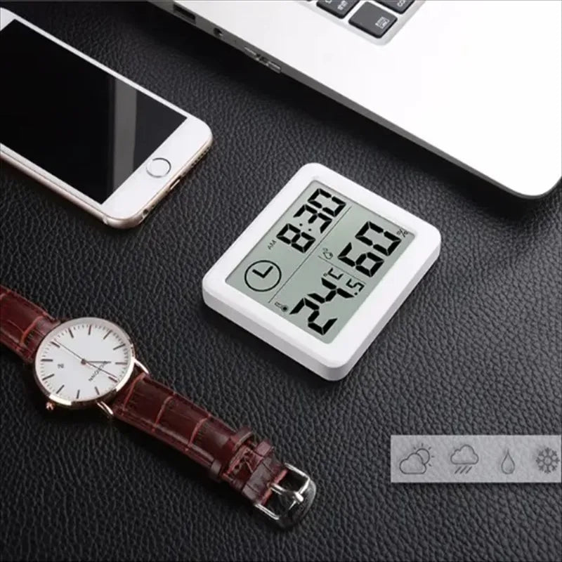 Digital Thermometer Hygrometer LCD Screen Temp Humidity Monitor Thermometer Hygrometer PLUSH