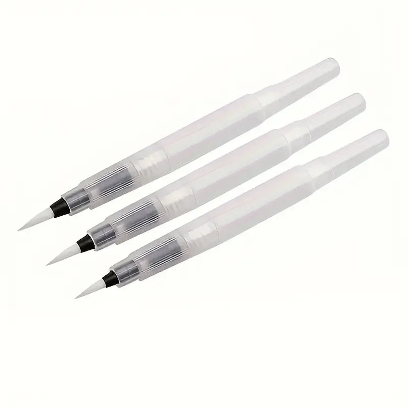 3-Pack Refillable Fine Tip Water Brushes for Watercolor & Art Water Brush Set PLUSH