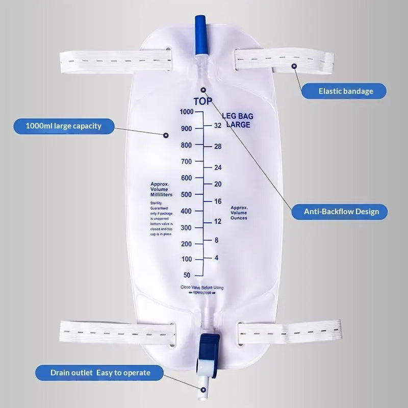 1000/2000ml Disposable Drainage Bag – Anti-Backflow PVC Drainage Collection Bag PLUSH