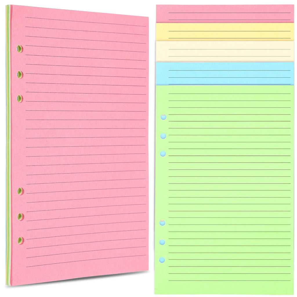 50pcs A5 6-Hole Loose Leaf Filler Paper Refills – Lined Loose Leaf Filler Paper PLUSH