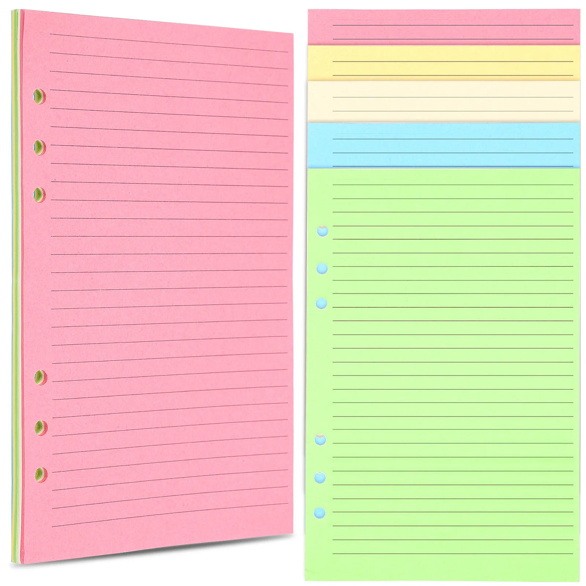 50pcs A5 6-Hole Loose Leaf Filler Paper Refills – Lined Loose Leaf Filler Paper PLUSH
