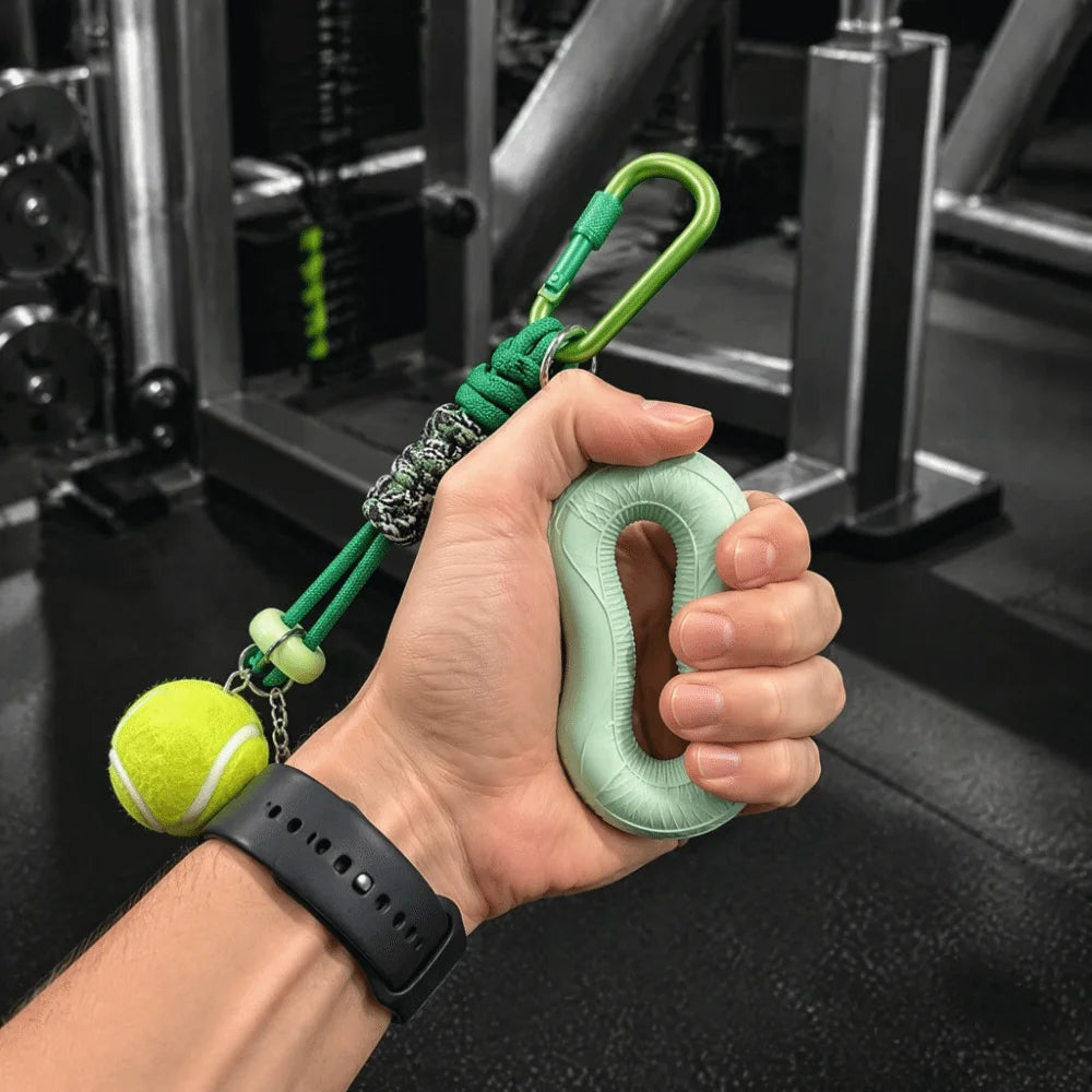 Tennis Fidget Keychain Grip Strength Trainer Squeeze Ring Fidget Keychain PLUSH
