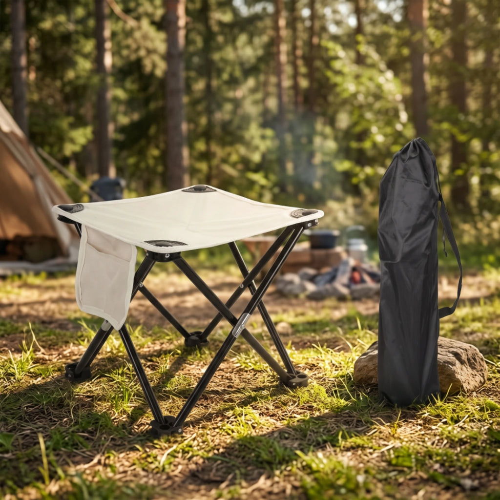 Collapsible Camping Stool with Carry Bag | Outdoor Seat Folding Camp Stool PLUSH