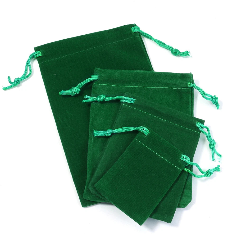Dark Green Velvet Drawstring Pouches – Jewelry & Gift Bags 5-10pc Velvet Gift Pouches PLUSH