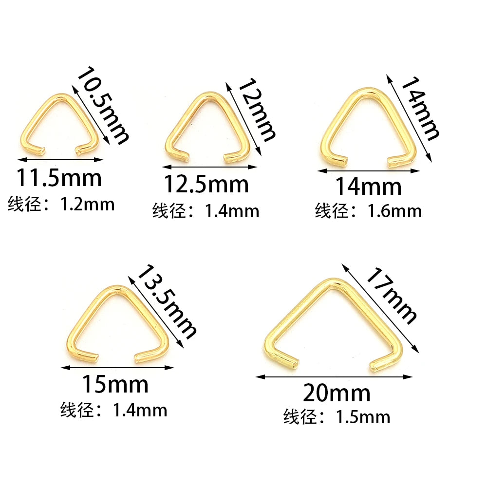 Triangle Jump Rings Gold Metal Split Rings – 50-100pcs DIY Jewelry Jump Rings PLUSH