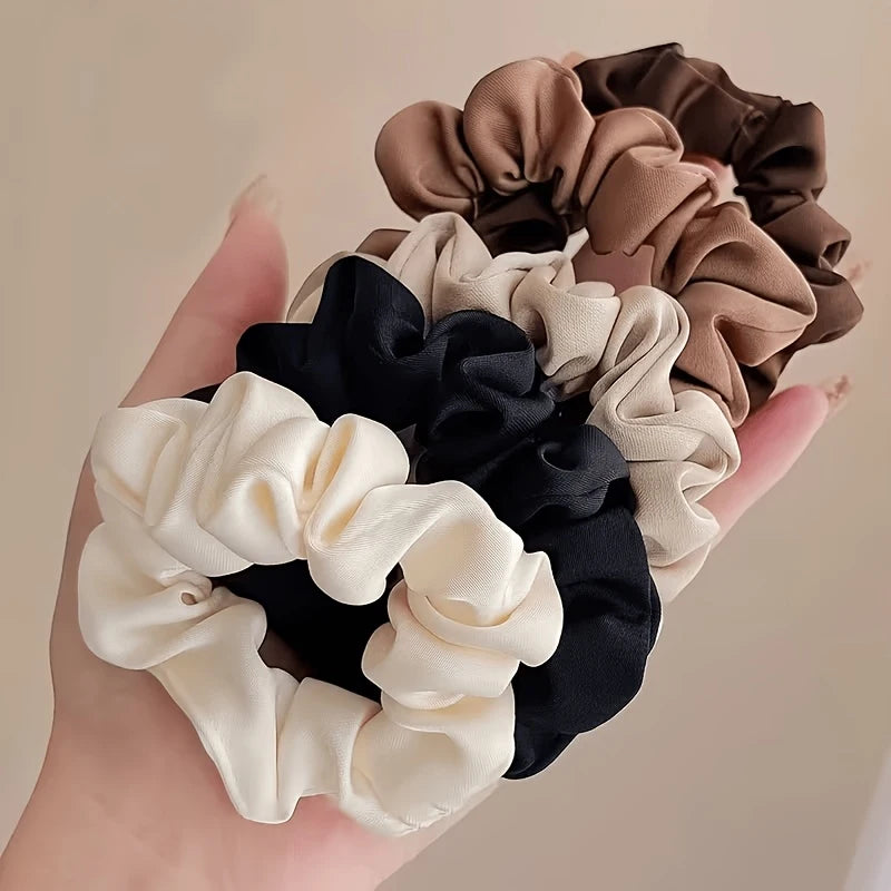 5-Pack Chunky Fabric Scrunchie Hair Ties for Women Fabric Scrunchies PLUSH