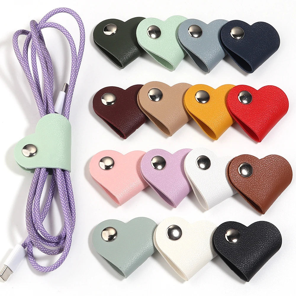 5pcs Heart PVC Cable Clips – Cord & Wire Organizer Holder Cable Organizer Clips PLUSH