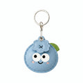 Blueberry PU Leather Keychain – Cute Cartoon Bag Charm Leather Keychain PLUSH Light Blue