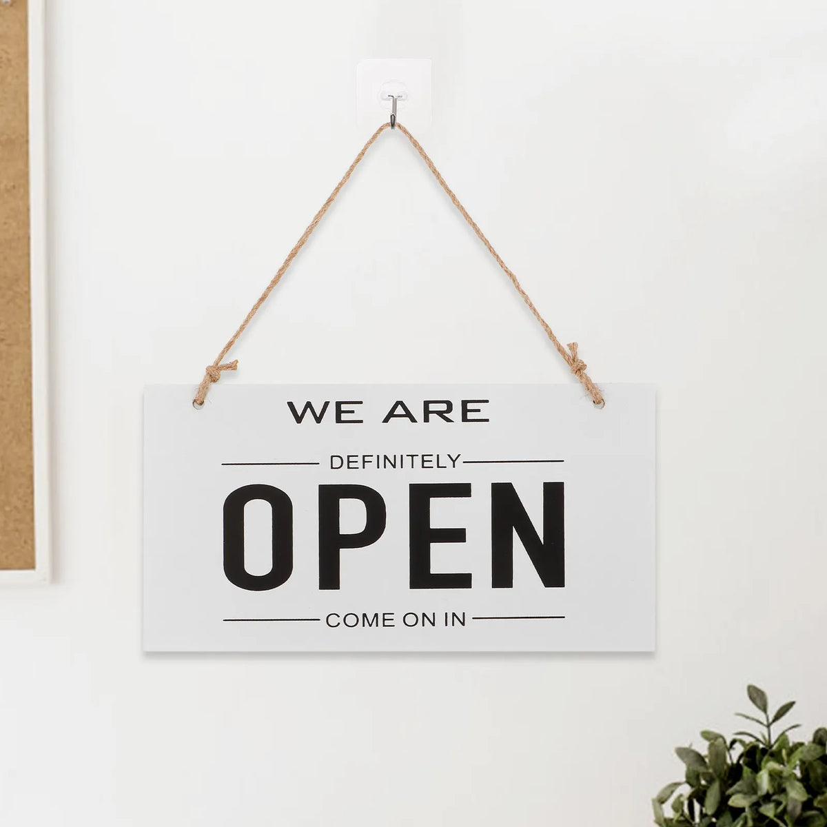 Wooden Open Closed Sign Double-Sided Hanging Door Sign Wooden Door Sign PLUSH