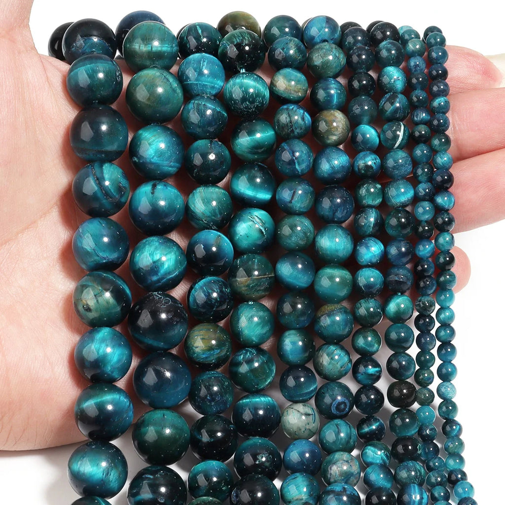 Blue Tiger's Eye Stone Beads 4–12mm | DIY Jewelry Spacers Stone Spacer Beads PLUSH