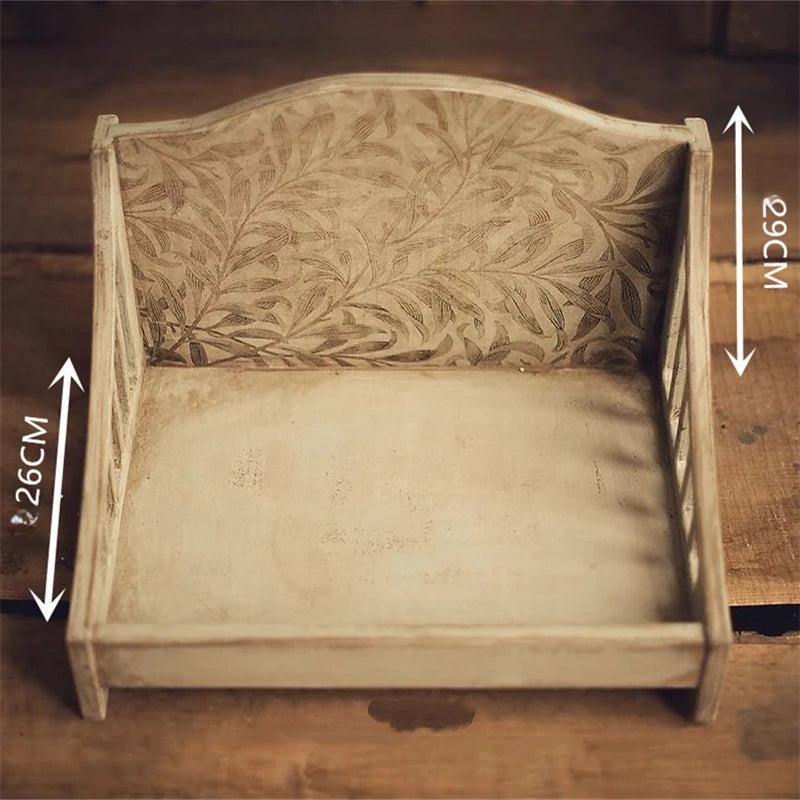 Newborn Photography Prop Wooden Vintage Chair Sofa Crib Photography Prop PLUSH