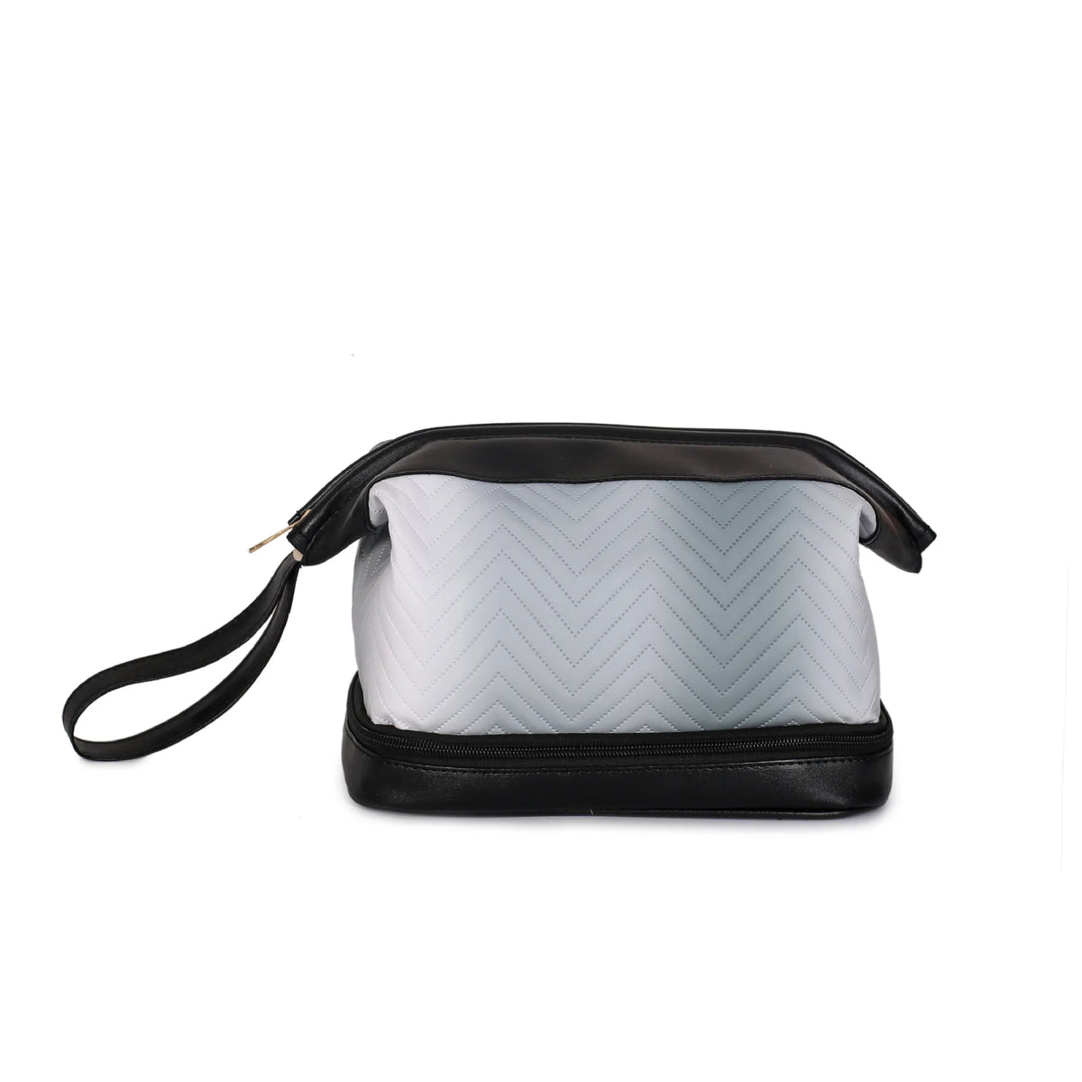 Double Layer Travel Makeup Bag – Large Capacity Cosmetic Case Travel Cosmetic Bag PLUSH Black