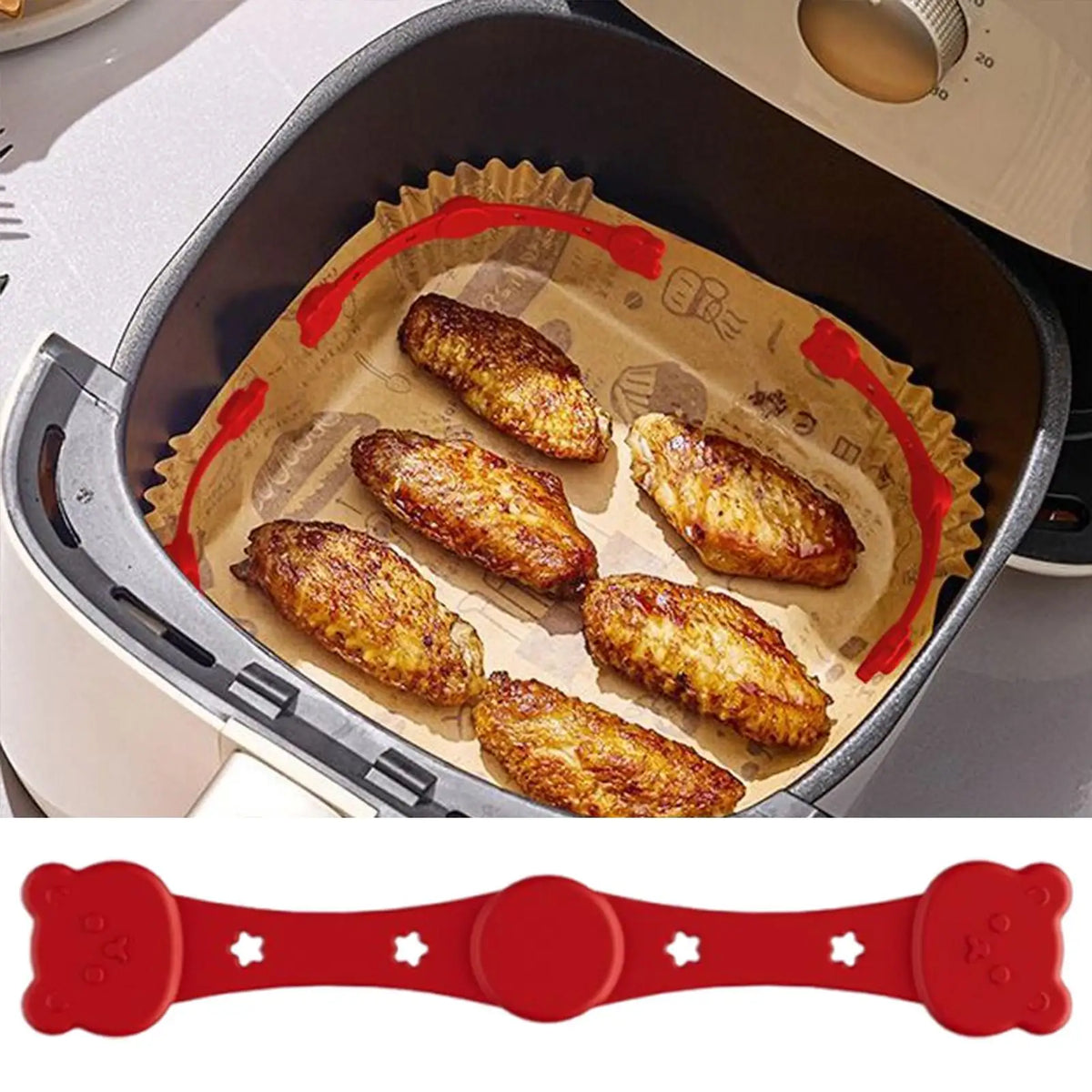 4Pcs Air Fryer Silicone Magnet Buckles – Parchment Paper Holder Air Fryer Accessory PLUSH