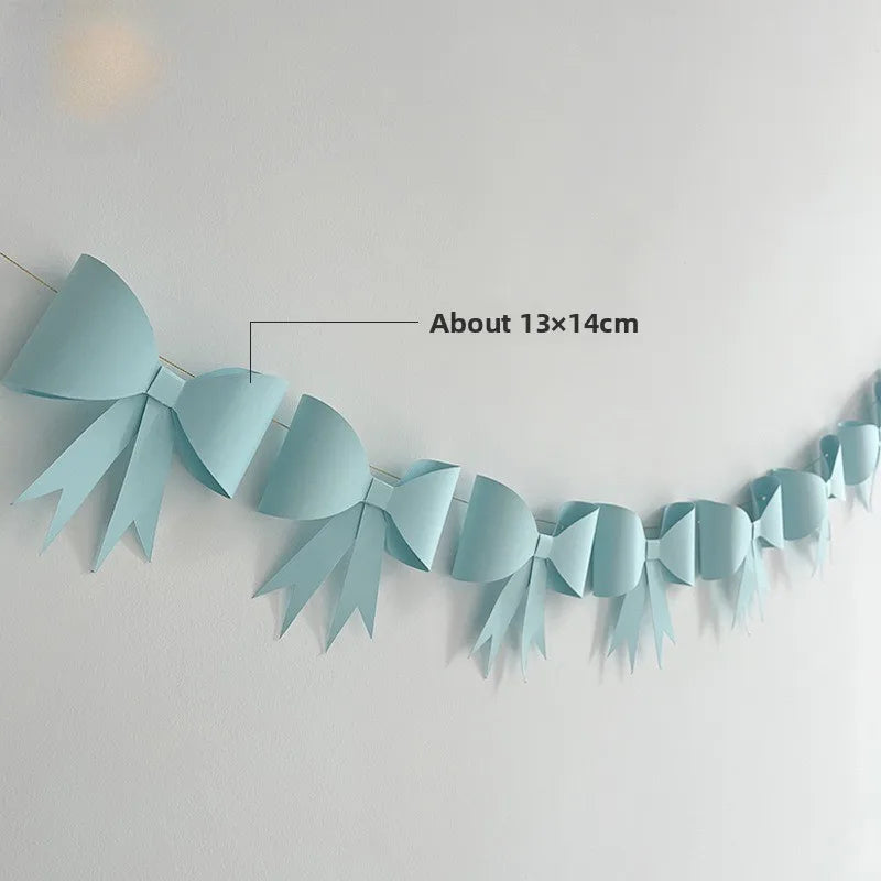 3D Bow Paper Tassel Garland – Kids Birthday Party Banner Kit Party Garland Banner PLUSH