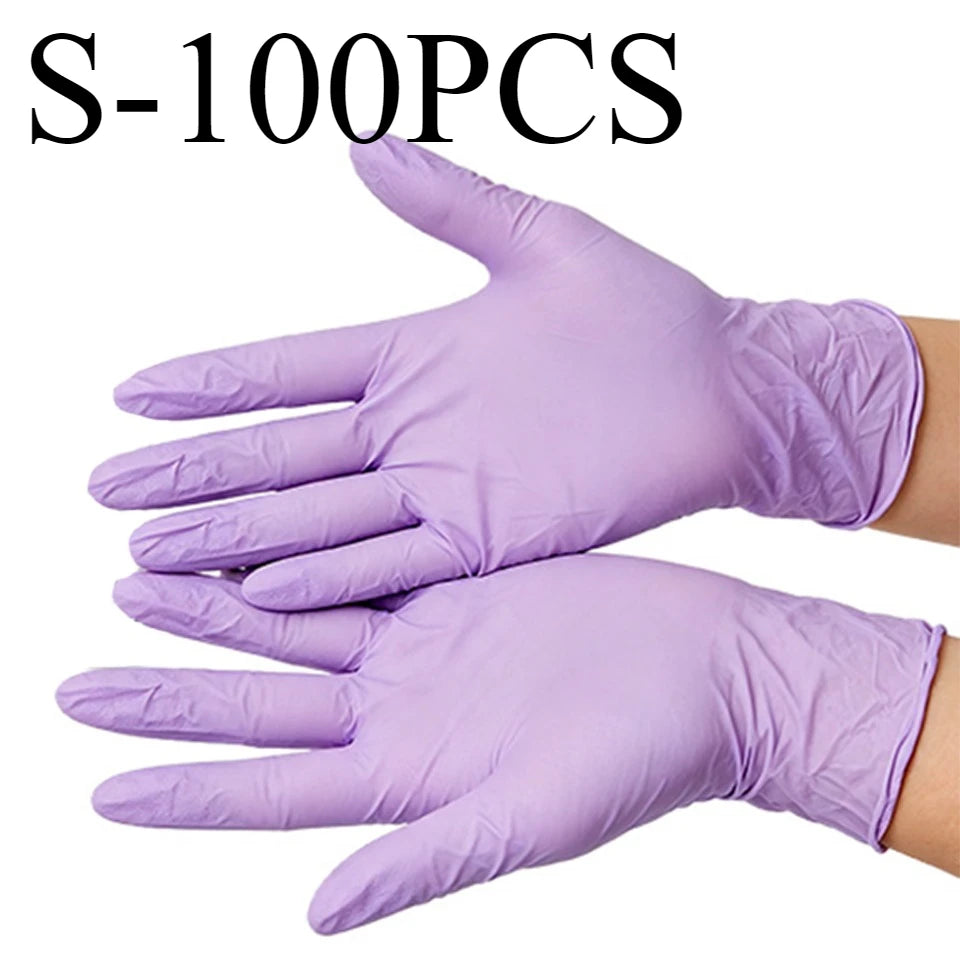 Purple Disposable Nitrile Gloves 50/100pcs – Powder Free Disposable Nitrile Gloves PLUSH S-100PCS
