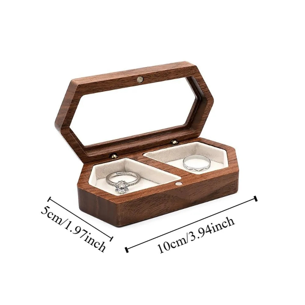 Velvet Mini Wood Jewelry Box – Ring & Earring Display Case Jewelry Display Box PLUSH