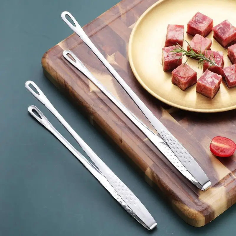 Stainless Steel BBQ Tongs – Korean Grill Clips for Meat & Veg BBQ Cooking Tongs PLUSH