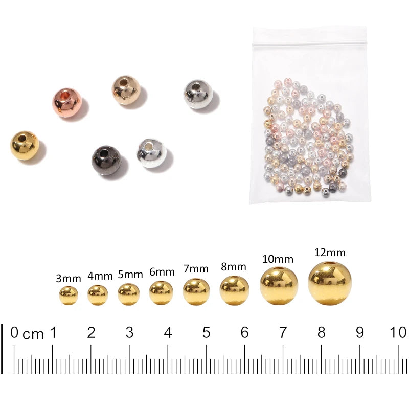 CCB Round Spacer Beads 3–14mm | DIY Jewelry Making (20–500pcs) Loose Spacer Beads PLUSH